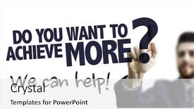  Presentation with achieve - Audience pleasing slides consisting of personal effectiveness - business man pointing the text backdrop and a white colored foreground