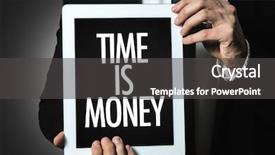  Presentation with time money - Beautiful theme featuring personal effectiveness - time is money backdrop and a dark gray colored foreground