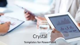  Presentation with personal - Audience pleasing presentation theme consisting of personal finance - close-up of touchpad in businessman backdrop and a sky blue colored foreground