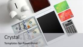  Presentation with accessories - Beautiful PPT theme featuring personal finance - set of stylish businessman accessories backdrop and a light gray colored foreground