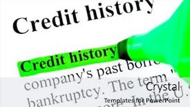  Presentation with financial statement - Beautiful slides featuring personal financial statement - credit history definition highlighted backdrop and a light gray colored foreground