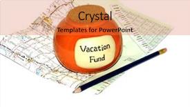  Presentation with mutual fund balanced - Cool new presentation theme with personal financial statement - vacation fund jar with map backdrop and a  colored foreground