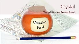  Presentation with profident fund - Presentation enhanced with personal financial statement - vacation fund jar background and a  colored foreground