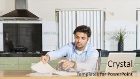  Presentation with administration - Presentation design consisting of ocean clear water deep blue background and a gray colored foreground