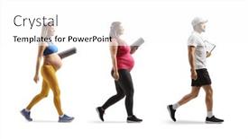  Presentation with trainer - Presentation theme consisting of personal-fitness-trainer-walking background and a white colored foreground