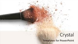  Presentation with brown - Beautiful slide deck featuring personal grooming - make up brushes with brown backdrop and a lemonade colored foreground