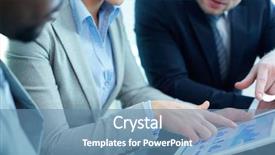  Presentation with female - Beautiful slide set featuring personal growth - image of female pointing backdrop and a teal colored foreground