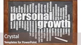  Presentation with personal - Audience pleasing PPT theme consisting of personal growth word cloud backdrop and a violet colored foreground