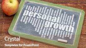  Presentation with personal - Slide deck having personal growth word cloud background and a tawny brown colored foreground