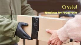  Presentation with personal package - Amazing presentation design having personal-handover-of-the-package backdrop and a tawny brown colored foreground