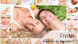  Presentation with personal care - Amazing PPT layouts having personal hygiene - beautiful young woman getting spa backdrop and a coral colored foreground