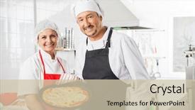  Presentation with food industry - PPT layouts featuring personal hygiene food industry - portrait of confident male background and a soft green colored foreground