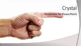  Presentation with forefinger - Slide set enhanced with photo of male hand with forefinger pointing forwards background and a white colored foreground