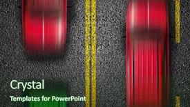  Presentation with journey line - Beautiful presentation theme featuring personal journey line - red car on asphalt backdrop and a tawny brown colored foreground