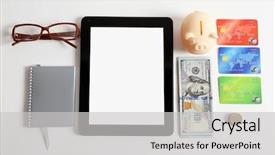  Presentation with accessories - Theme featuring personal life - set of stylish businessman accessories background and a light gray colored foreground