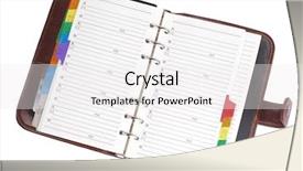  Presentation with personal - PPT theme with personal organizer isolated on white background and a white colored foreground