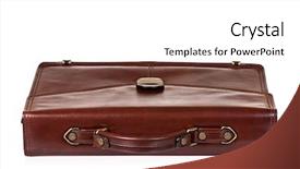  Presentation with brass music - Audience pleasing slide set consisting of personal portfolio - brown leather briefcase with brass backdrop and a white colored foreground