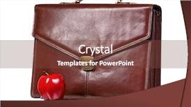  Presentation with file folder - Amazing slides having personal portfolio - brown leather briefcase with file backdrop and a  colored foreground