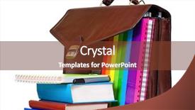  Presentation with brown and white - Beautiful presentation featuring personal portfolio - brown leather briefcase with office backdrop and a tawny brown colored foreground