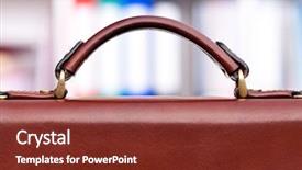  Presentation with brown leather - Cool new slides with personal portfolio - closeup of brown leather briefcase backdrop and a tawny brown colored foreground