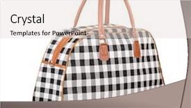  Presentation with travel - Slide deck featuring personal portfolio - travel handbag isolated on white background and a lemonade colored foreground