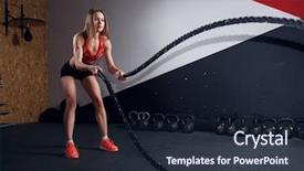  Presentation with black female - Slide deck enhanced with personal power - picture of female athlete background and a wine colored foreground