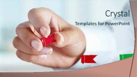  Presentation with business profile - Slide set with personal profile - close-up of business person hand background and a sky blue colored foreground