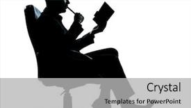  Presentation with business profile - Slide deck enhanced with personal profile - one caucasian business man sitting background and a light gray colored foreground