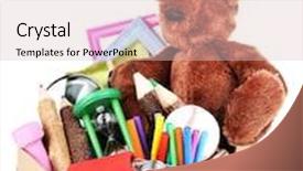  Presentation with property - Cool new presentation theme with personal property in carton isolated on white backdrop and a lemonade colored foreground