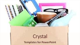  Presentation with property - Beautiful slides featuring personal property in carton isolated on white backdrop and a lemonade colored foreground