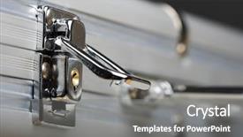  Presentation with personal - Beautiful PPT theme featuring personal protection - close up of the lock backdrop and a gray colored foreground