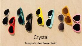  Presentation with summer - Beautiful PPT layouts featuring personal protection items - summer eyewear and accessory concept backdrop and a  colored foreground
