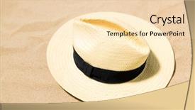  Presentation with holidays - Slide deck consisting of personal protection items - summer holidays and vacation concept background and a  colored foreground