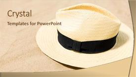  Presentation with holidays - Beautiful PPT layouts featuring personal protection items - summer holidays and vacation concept backdrop and a  colored foreground