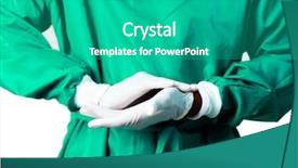  Presentation with personal protective equipment - Audience pleasing presentation consisting of personal protective equipment - senior surgeon putting on his backdrop and a teal colored foreground