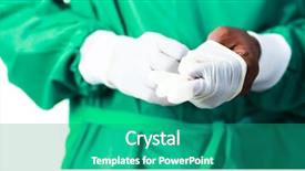  Presentation with personal protective equipment - Cool new presentation theme with personal protective equipment - senior surgeon putting on his backdrop and a teal colored foreground
