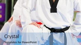  Presentation with self defense - Audience pleasing presentation theme consisting of personal self defense - people in a gym backdrop and a light blue colored foreground