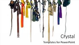  Presentation with belts - Audience pleasing PPT theme consisting of personal selling - assorted leather belts in different backdrop and a  colored foreground