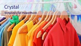  Presentation with color - Amazing theme having personal selling - color clothes hanging on rack backdrop and a  colored foreground