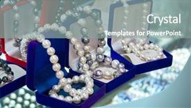  Presentation with pearl - PPT theme with personal selling - shell pearl beads background and a gray colored foreground