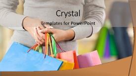  Presentation with feminine - Amazing PPT theme having personal shopper - close-up of feminine hands carrying backdrop and a light gray colored foreground
