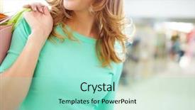  Presentation with shopping - PPT layouts enhanced with personal shopper - close-up of smiling girl background and a  colored foreground