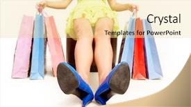  Presentation with trainee nurse sitting by female - Slides featuring personal shopper - female stretching legs while sitting background and a  colored foreground