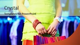  Presentation with three - Theme featuring personal shopper - image of shopaholic hands background and a  colored foreground