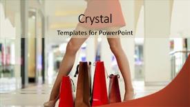  Presentation with personal - Colorful slide deck enhanced with personal shopper - legs of shopaholic wearing red backdrop and a soft green colored foreground