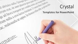 Presentation with legal - PPT theme featuring personal signature on a legal background and a white colored foreground