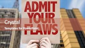  Presentation with flaws - Colorful PPT layouts enhanced with personal swot - admit your flaws cardboard backdrop and a coral colored foreground