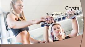  Presentation with exercise trainer - Beautiful presentation theme featuring personal trainer assistance during fatburning backdrop and a sky blue colored foreground