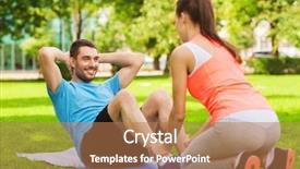  Presentation with personal training - Beautiful presentation featuring personal trainer doing exercise backdrop and a coral colored foreground