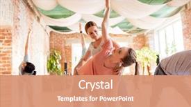  Presentation with healthy lifestyle - Colorful PPT layouts enhanced with personal trainer doing yoga backdrop and a coral colored foreground